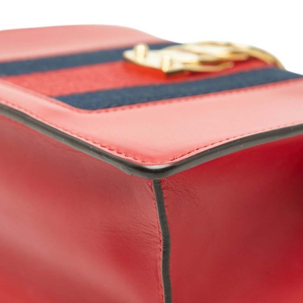 GUCCI Red Leather Sylvie Shoulder Bag - Picture 6 of 12